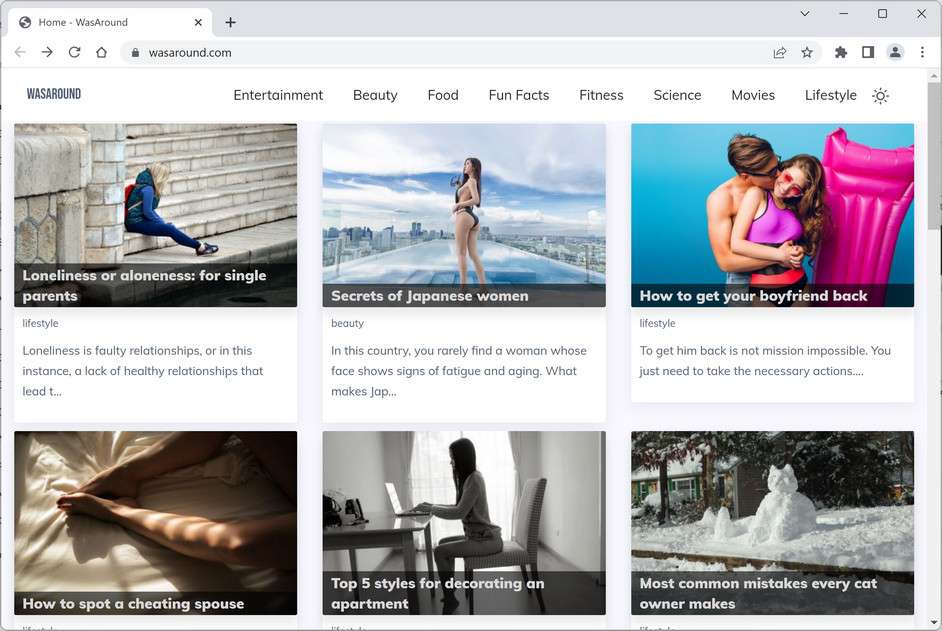 Image: Chrome browser is redirected to the Wasaround.com site