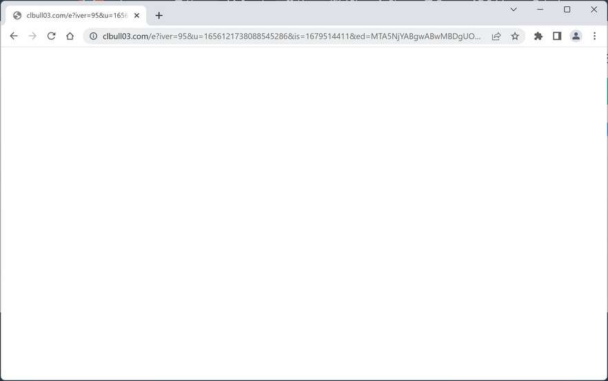 Image: Chrome browser is redirected to Clbull03.com