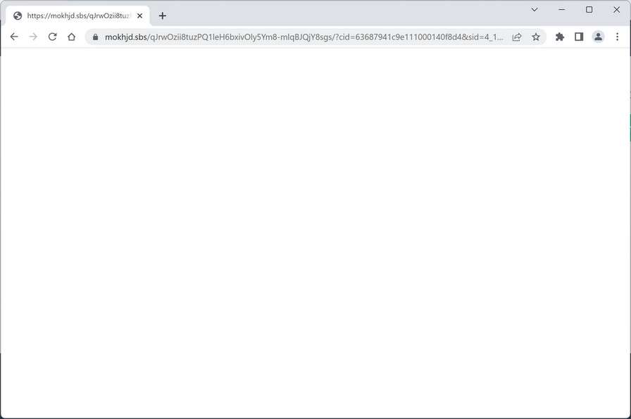 Image: Chrome browser is redirected to the Mokhjd.sbs site