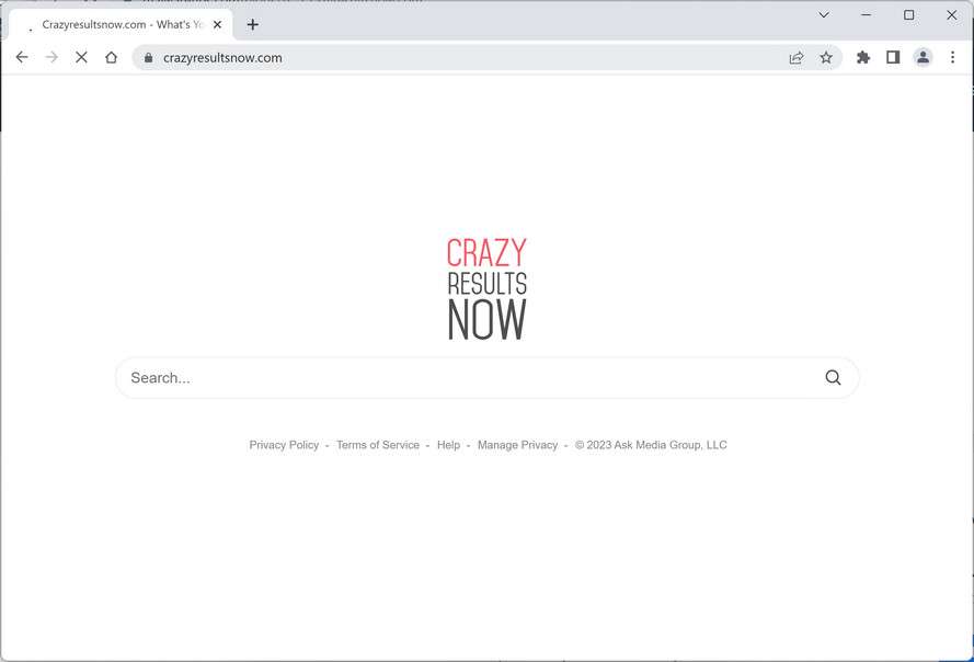 Image: Crazyresultsnow.com Browser Hijacker