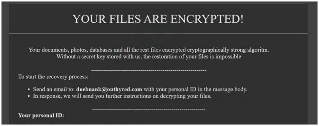 Image: Doebnank ransomware