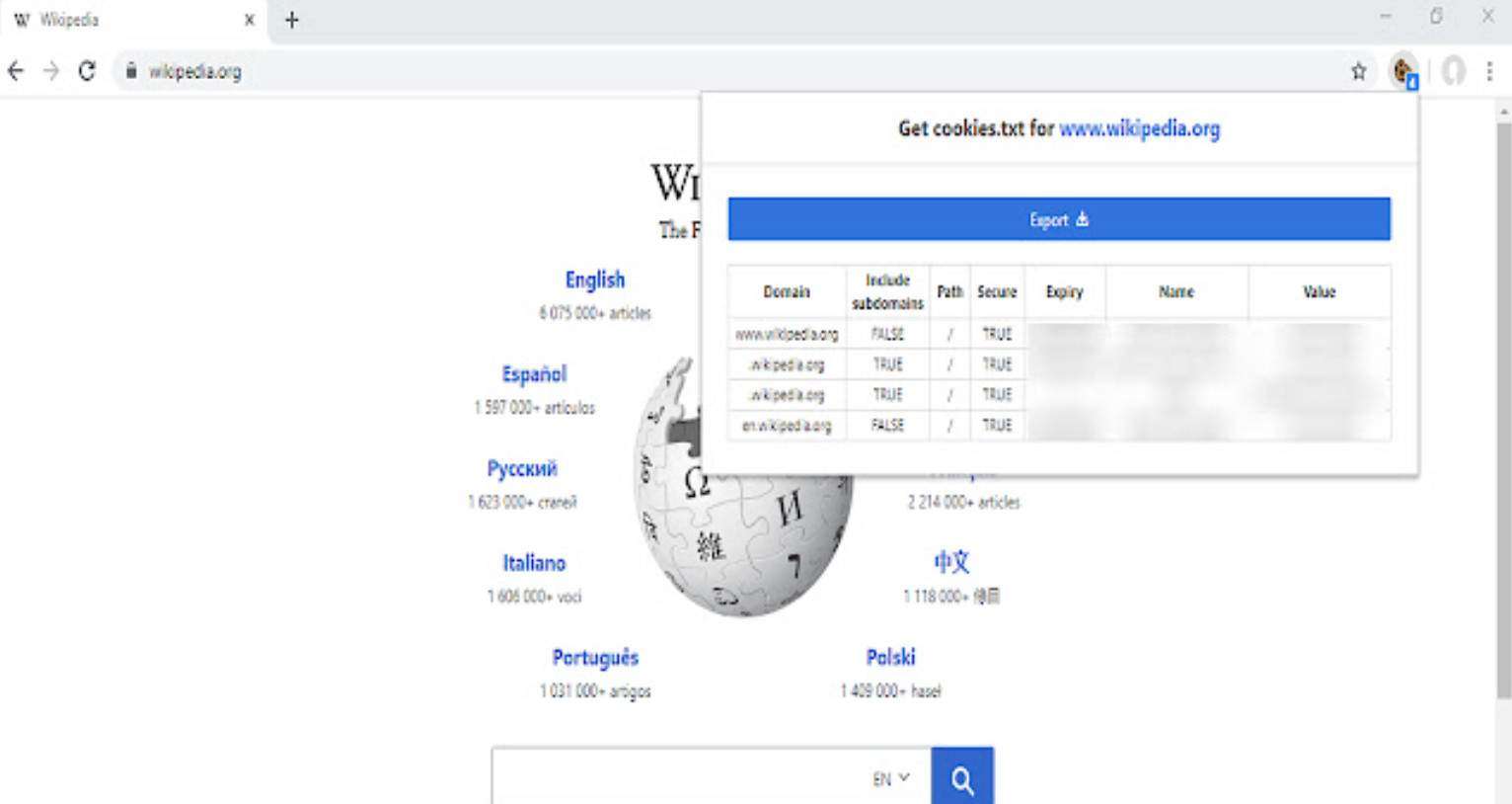 Get cookies.txt extension