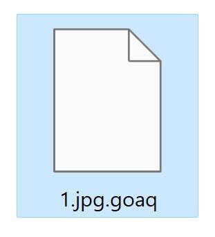 Image: File encrypted by the GOAQ Ransomware