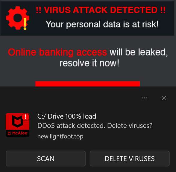 Image: Your Personal Data Is At Risk Pop-up Ads Scam