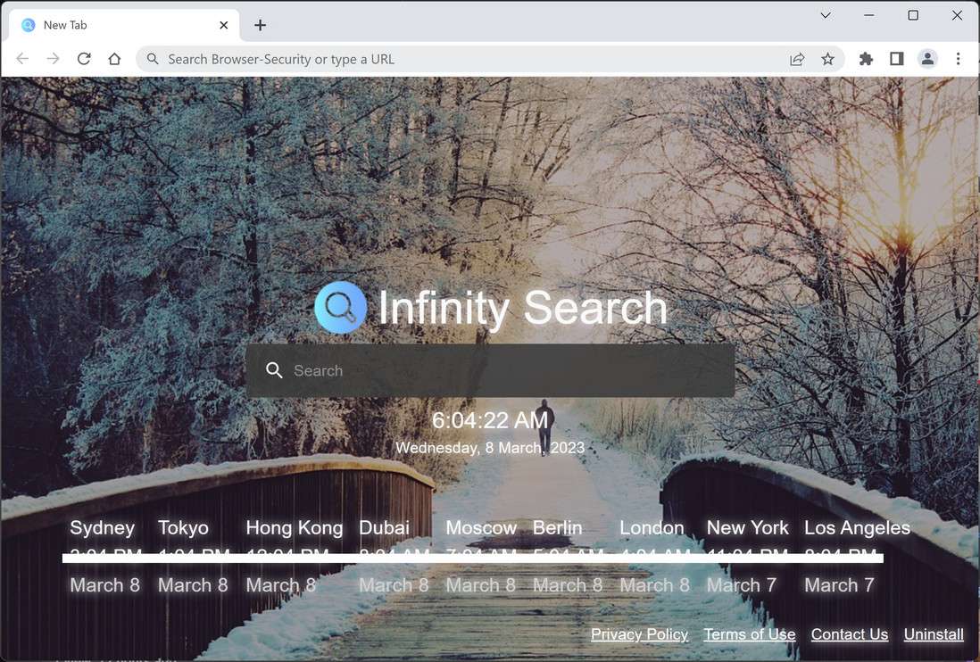 Image: Infinity Search Chrome new tab page