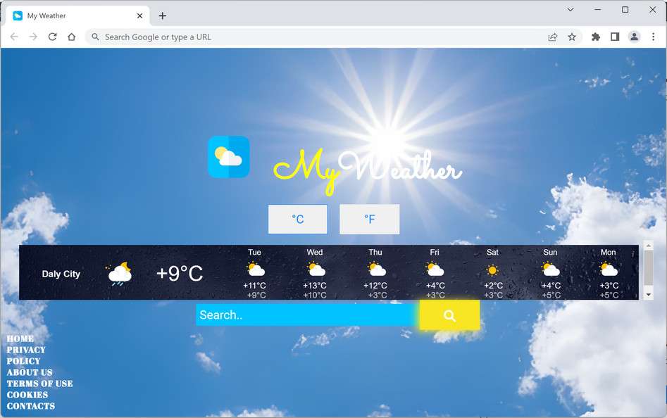 Image: My Weather Chrome new tab page