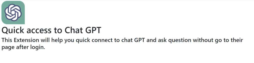 Image: Quick Access To Chat GPT Chrome Extension