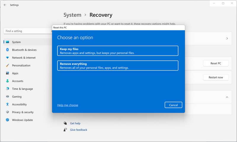 Reset Windows PC Step 3