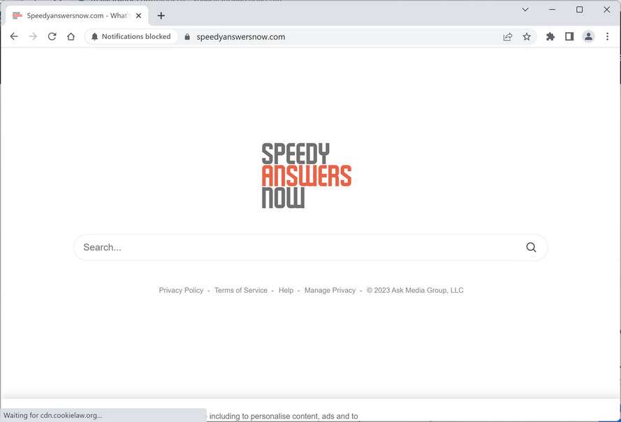 Image: Speedyanswersnow.com Browser Hijacker