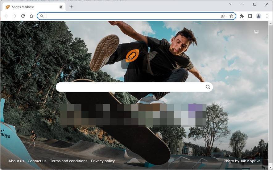 Image: Sports Madness Chrome new tab page