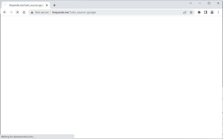 Image: Chrome browser is redirected to Thepande.me