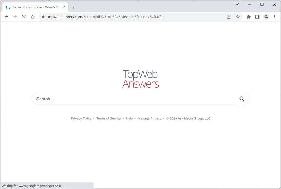 Image: Topwebanswers.com Browser Hijacker