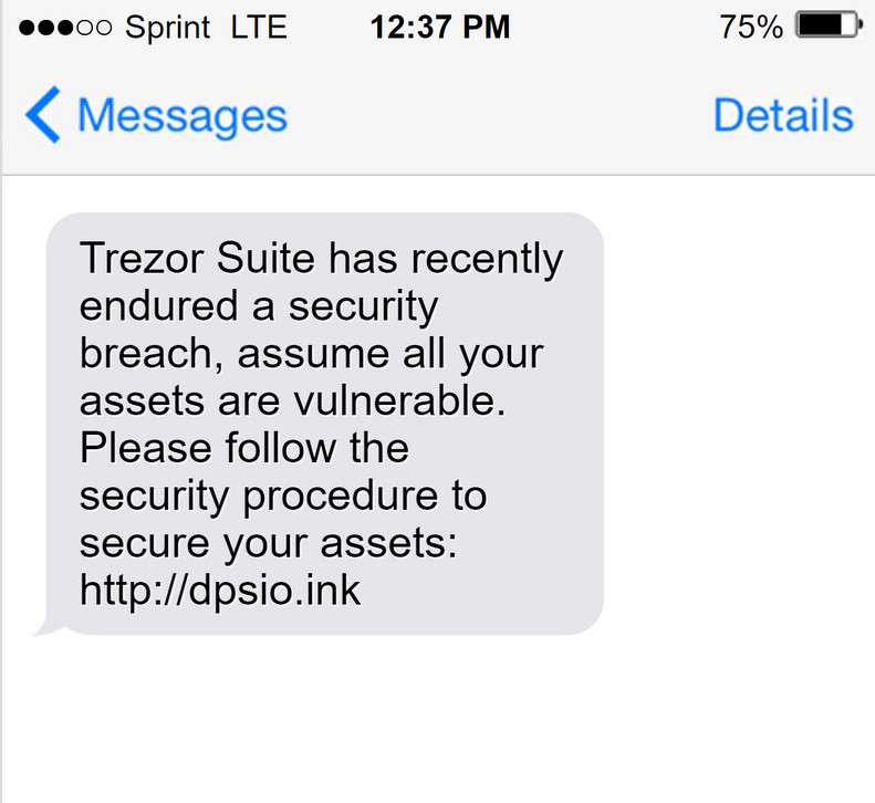 Review and analysis of fake Trezor cryptowallet
