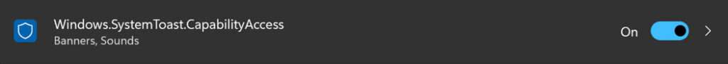 Windows.SystemToast.CapabilityAccess pop-up