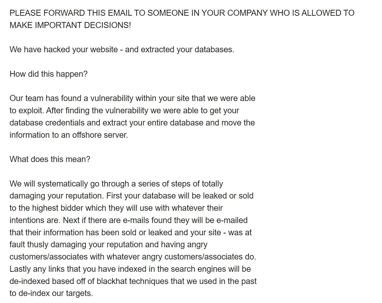 The We Have Hacked Your Website Email Scam: An Overview