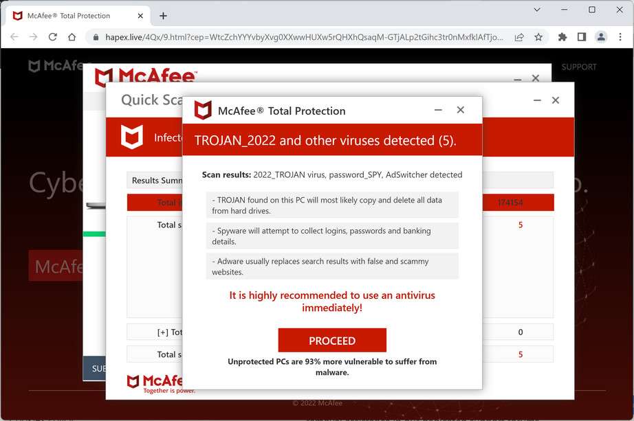 Image: Chrome browser is redirected to Hapex.live