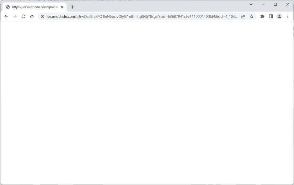 Image: Chrome browser is redirected to the Iezxmddndn.com site
