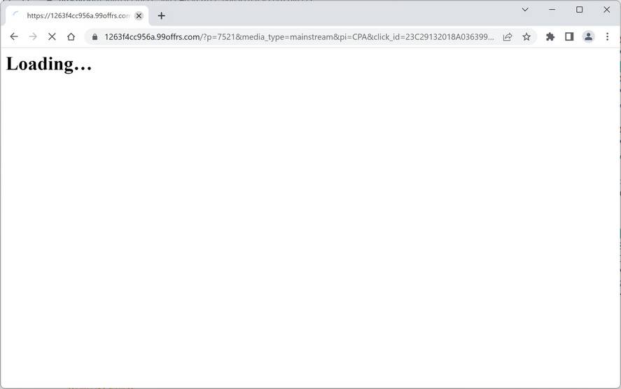 Image: Chrome browser is redirected to 99offrs.com