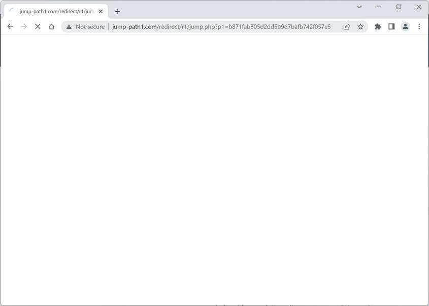 Image: Chrome browser is redirected to the Jump-path1.com site