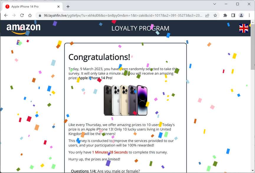 Image: Layahfin.live Survey Scam