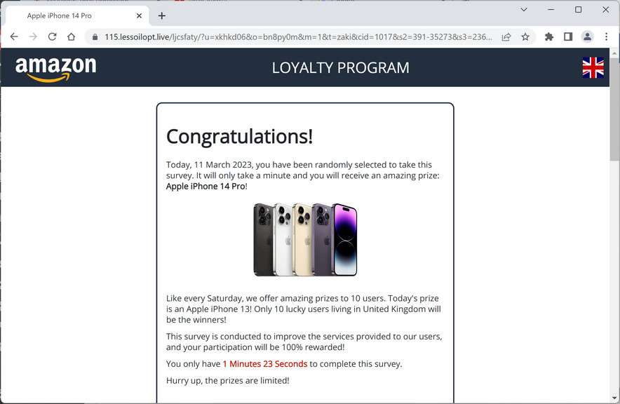 Image: Lessoilopt.live Survey Scam