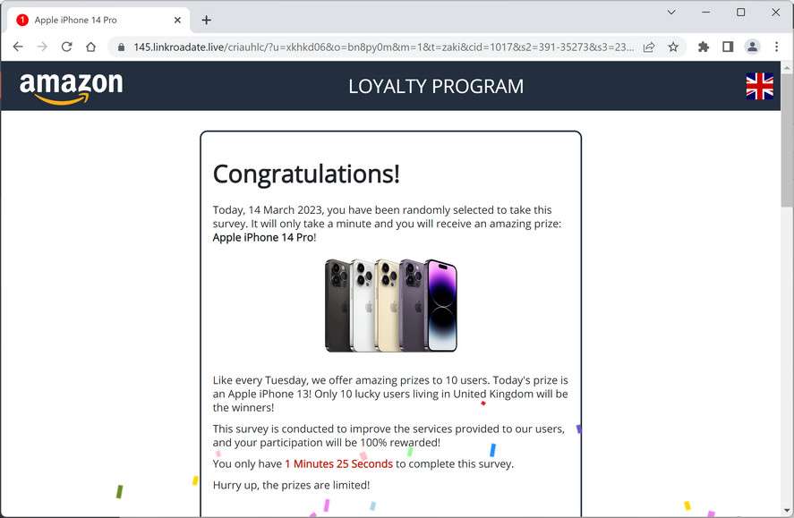 Image: Linkroadate.live Survey Scam
