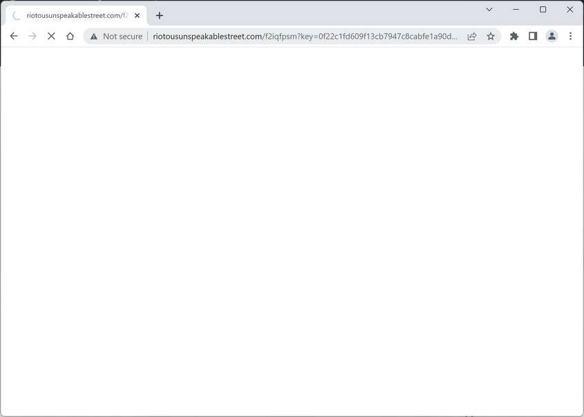 Image: Chrome browser is redirected to the Riotousunspeakablestreet.com site