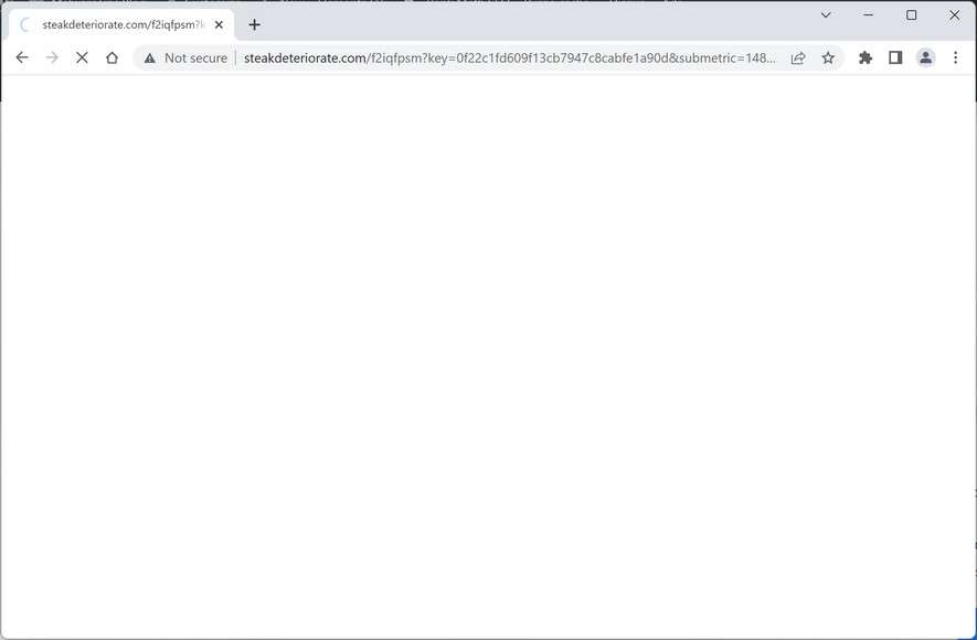 Image: Chrome browser is redirected to the Steakdeteriorate.com site
