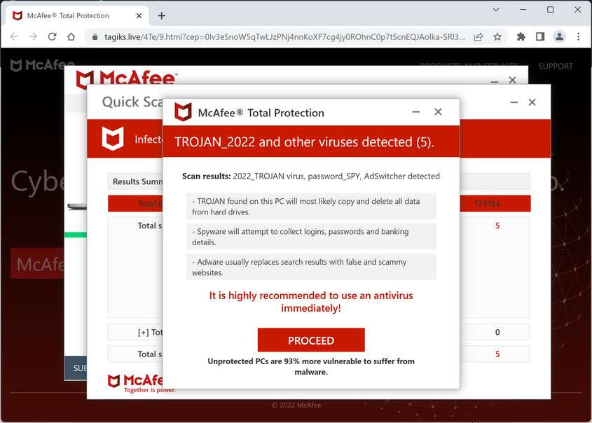 Image: Chrome browser is redirected to Tagiks.live