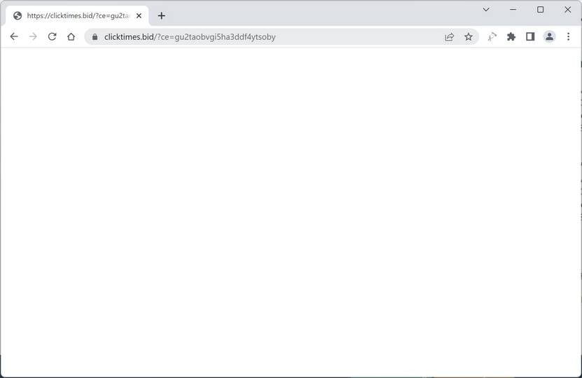 Image: Chrome browser is redirected to Clicktimes.bid