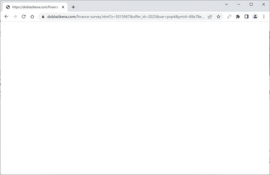 Image: Chrome browser is redirected to Doblazikena.com