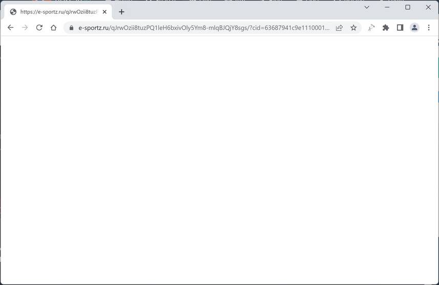 Image: Chrome browser is redirected to E-sportz.ru
