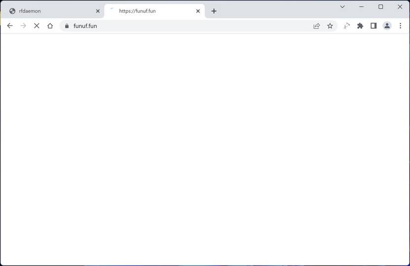 Image: Chrome browser is redirected to Funuf.fun