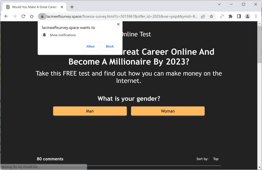 Lacmeeftsurvey.space ad