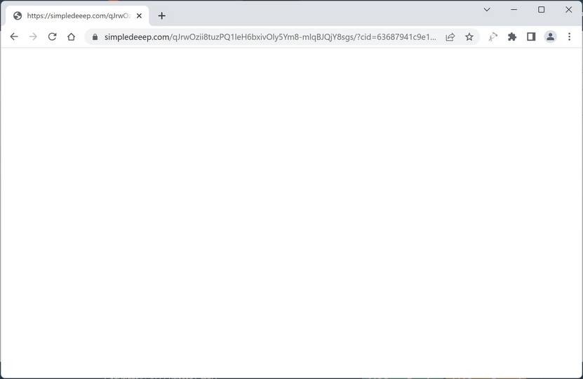 Image: Chrome browser is redirected to Simpledeeep.com