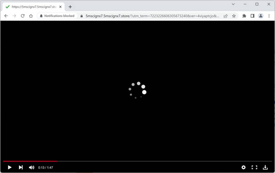 Image: Chrome browser is redirected to 5mscignx7.5mscignx7.store