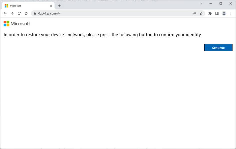 Abnormal Network Traffic On This Device pop-up scam