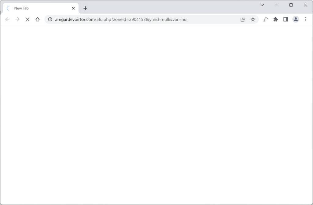 Image: Chrome browser is redirected to Amgardevoirtor.com