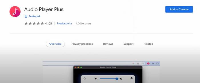 Image: Audio Player Plus Chrome Extension