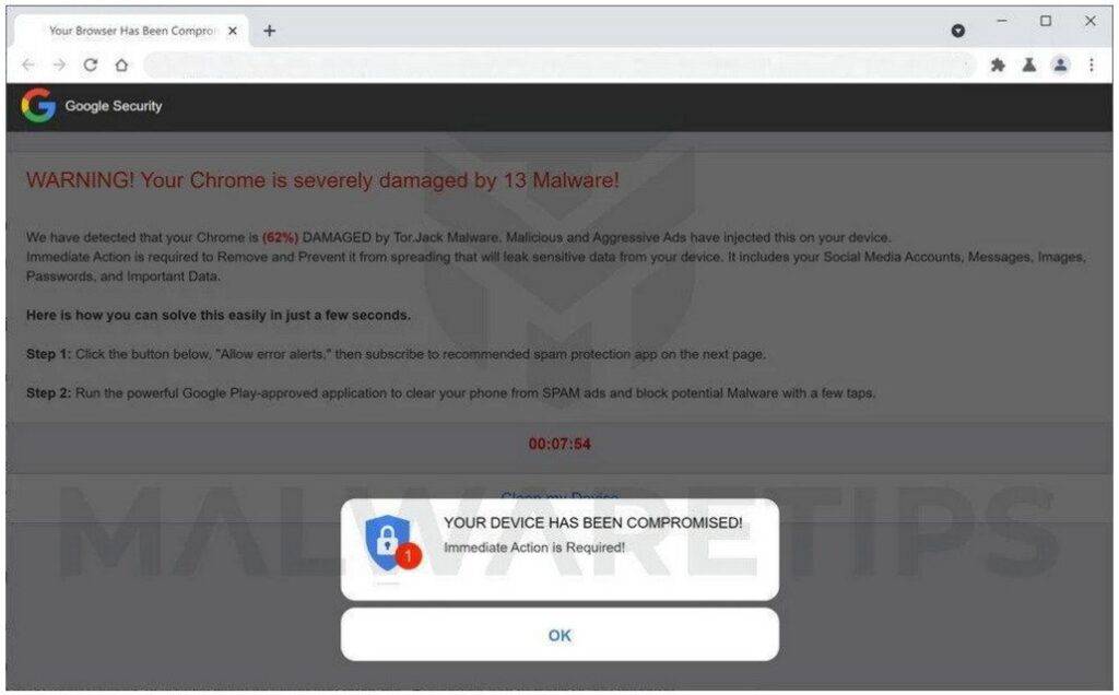 Google Safe Browser Total Protection POP-UP Scam - Removal and