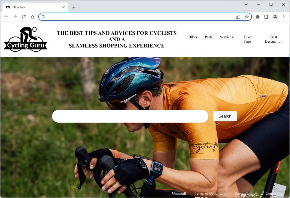 Image: CyclinGuru Chrome new tab page