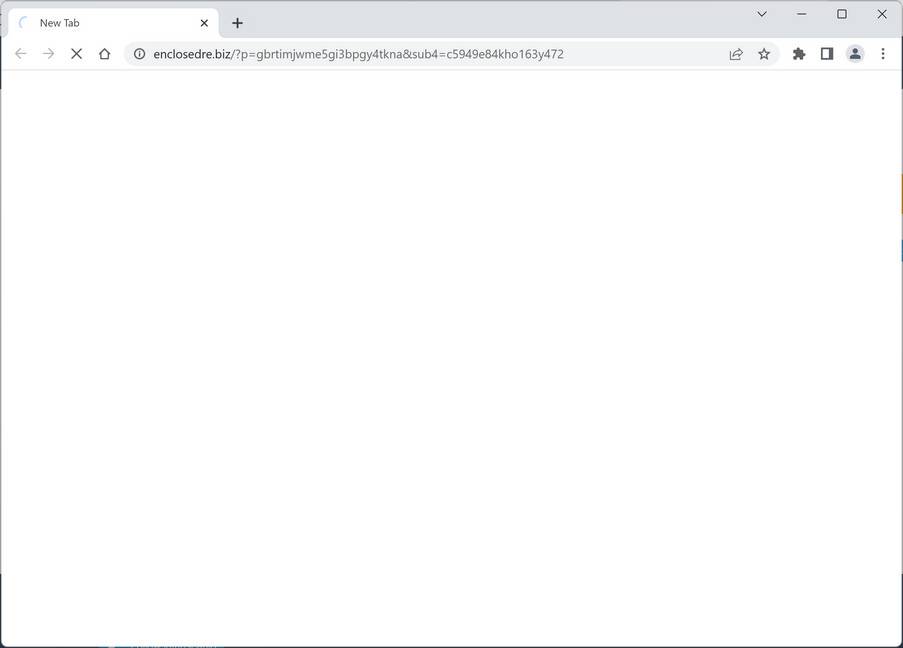 Image: Chrome browser is redirected to Enclosedre.biz