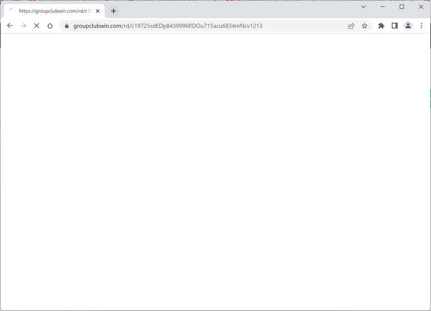 Image: Chrome browser is redirected to Groupclubwin.com