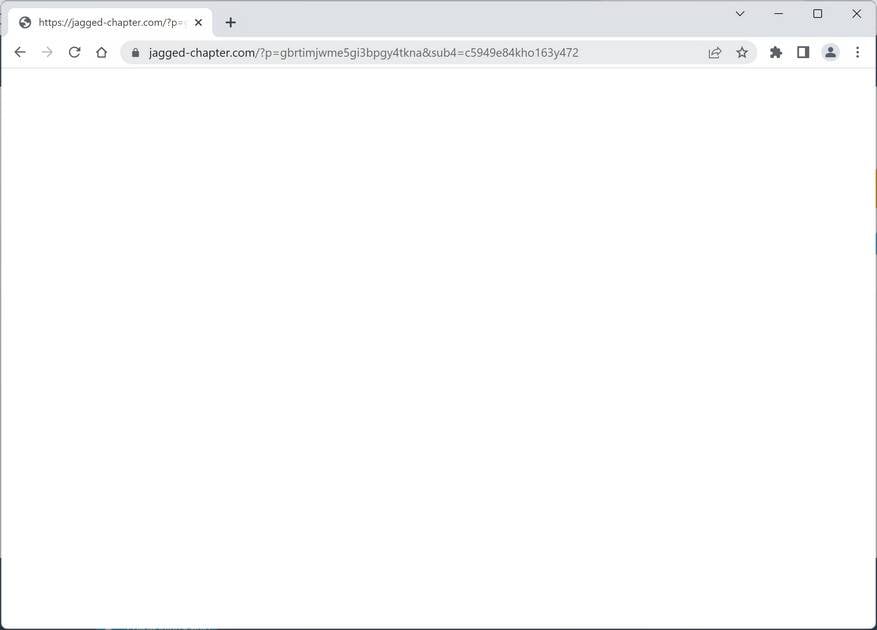 Image: Chrome browser is redirected to Jagged-Chapter.com