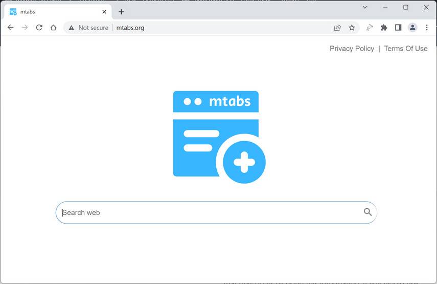 Image: MTabs.org Browser Hijacker