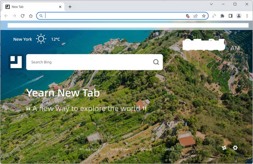 Image: Yearn New Tab Chrome new tab page