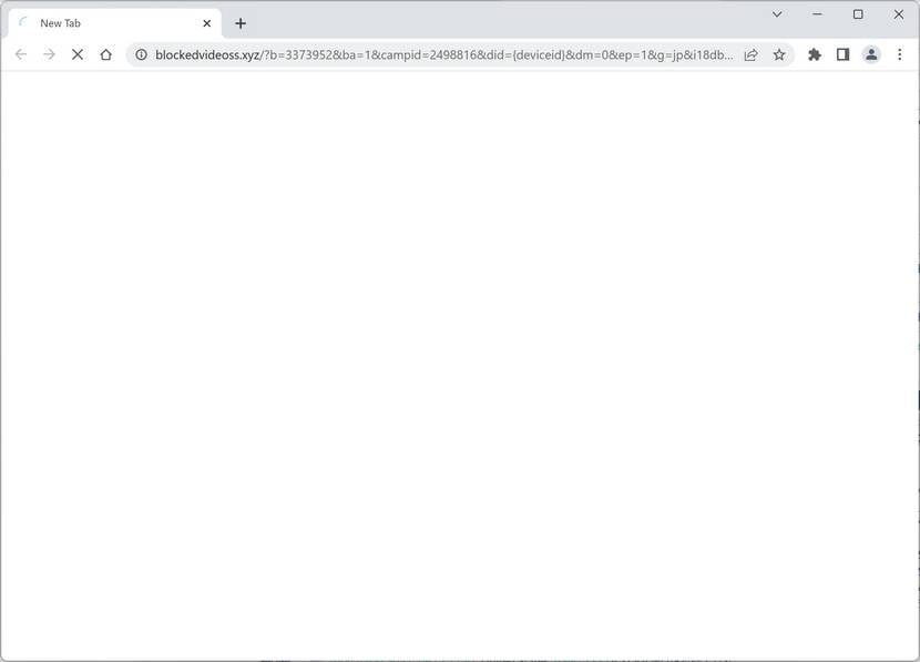 Image: Chrome browser is redirected to Blockedvideoss.xyz