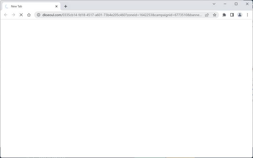Image: Chrome browser is redirected to Dkseoul.com