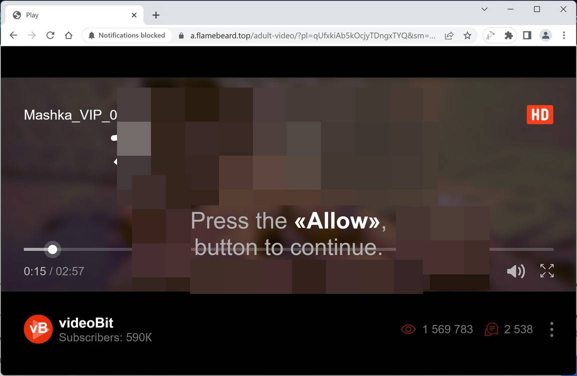 Image: Flamebeard.top Pop-up Ads