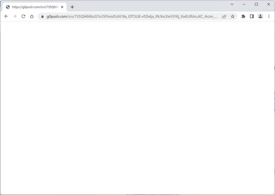 Image: Chrome browser is redirected to G0push.com